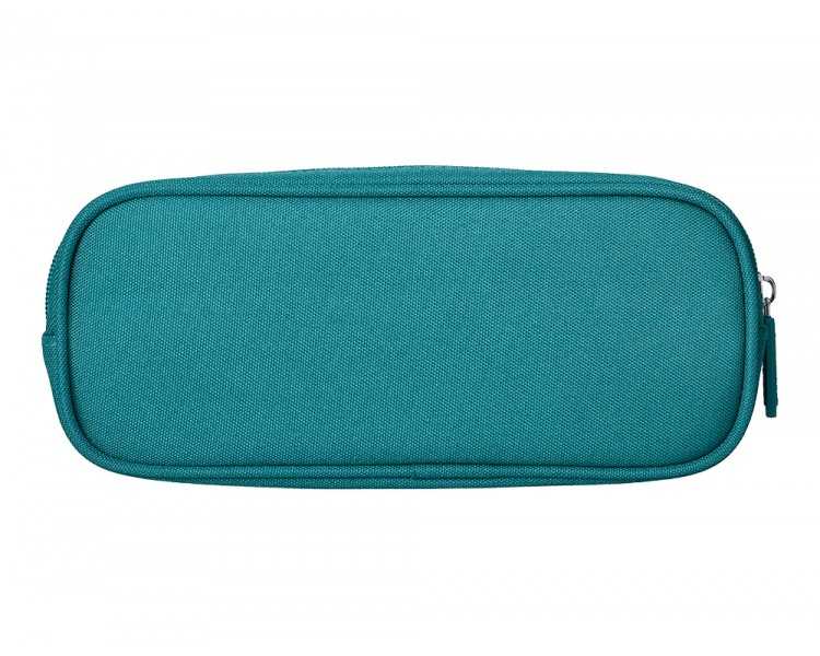 Estuche portatodo liderpapel classic ovalado 2 cremalleras con bolsillo delantero 210x90mm azul turquesa