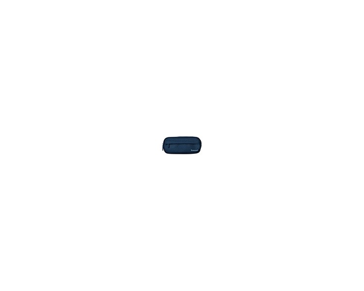 Estuche portatodo liderpapel classic ovalado 2 cremalleras con bolsillo delantero 210x90mm azul marino