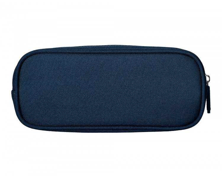 Estuche portatodo liderpapel classic ovalado 2 cremalleras con bolsillo delantero 210x90mm azul marino
