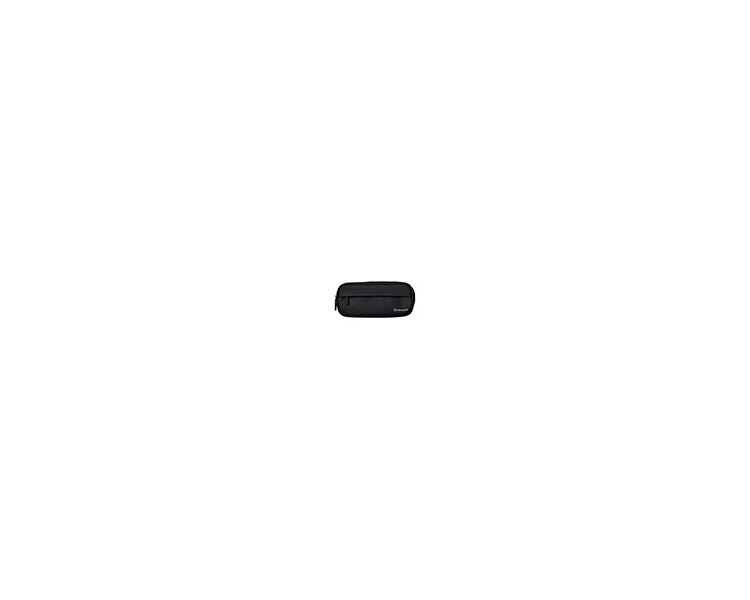 Estuche portatodo liderpapel classic ovalado 2 cremalleras con bolsillo delantero 210x90mm negro