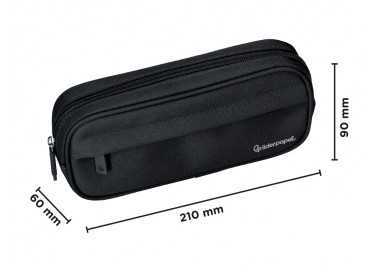 Estuche portatodo liderpapel classic ovalado 2 cremalleras con bolsillo delantero 210x90mm negro Estuche portatodo liderpapel classic ovalado 2 cremalleras con bolsillo delantero 210x90mm negro