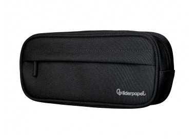 Estuche portatodo liderpapel classic ovalado 2 cremalleras con bolsillo delantero 210x90mm negro Estuche portatodo liderpapel classic ovalado 2 cremalleras con bolsillo delantero 210x90mm negro