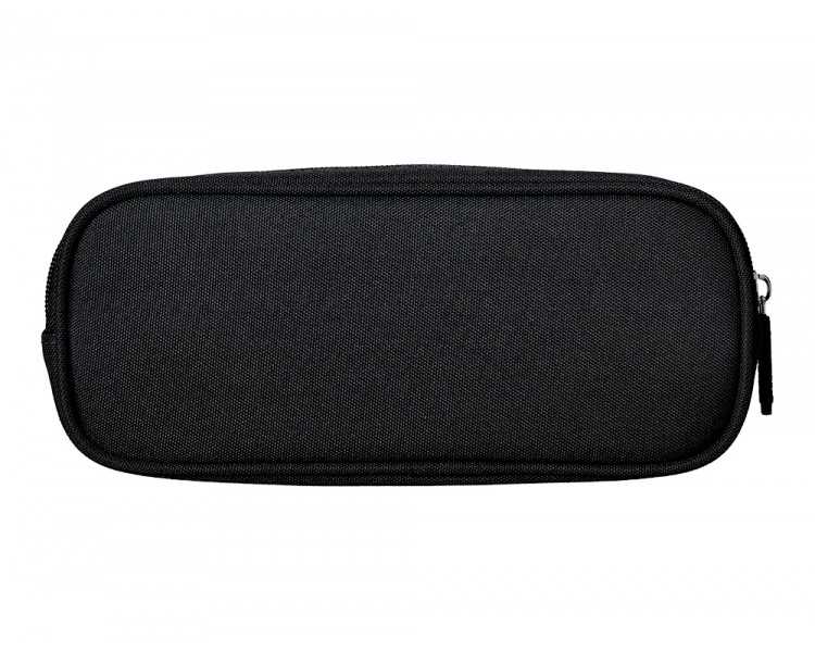 Estuche portatodo liderpapel classic ovalado 2 cremalleras con bolsillo delantero 210x90mm negro