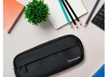 Estuche portatodo liderpapel classic ovalado 2 cremalleras con bolsillo delantero 210x90mm negro Estuche portatodo liderpapel classic ovalado 2 cremalleras con bolsillo delantero 210x90mm negro