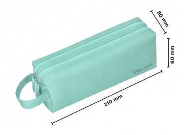 Estuche portatodo liderpapel classic rectangular con asa 2 cremalleras 210 x80mm verde manzana Estuche portatodo liderpapel classic rectangular con asa 2 cremalleras 210 x80mm verde manzana