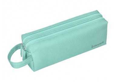 Estuche portatodo liderpapel classic rectangular con asa 2 cremalleras 210 x80mm verde manzana Estuche portatodo liderpapel classic rectangular con asa 2 cremalleras 210 x80mm verde manzana