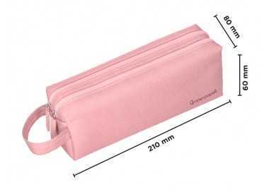 Estuche portatodo liderpapel classic rectangular con asa 2 cremalleras 210 x80mm rosa Estuche portatodo liderpapel classic rectangular con asa 2 cremalleras 210 x80mm rosa
