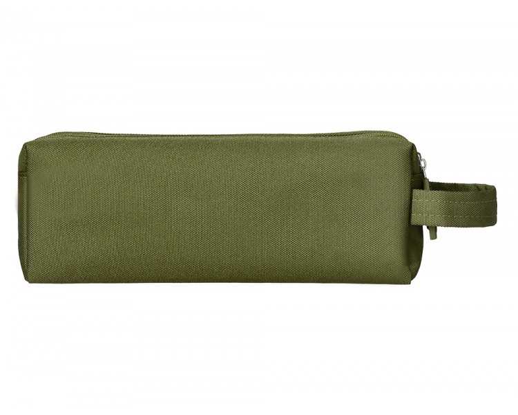 Estuche portatodo liderpapel classic rectangular con asa 2 cremalleras 210 x80mm verde militar