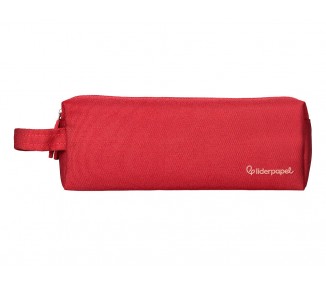 Estuche portatodo liderpapel classic rectangular con asa 2 cremalleras 210 x80mm rojo