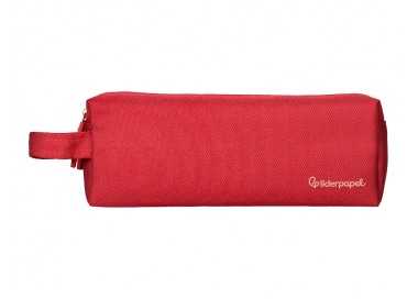 Estuche portatodo liderpapel classic rectangular con asa 2 cremalleras 210 x80mm rojo