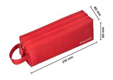 Estuche portatodo liderpapel classic rectangular con asa 2 cremalleras 210 x80mm rojo Estuche portatodo liderpapel classic rectangular con asa 2 cremalleras 210 x80mm rojo