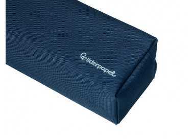 Estuche portatodo liderpapel classic rectangular con asa 2 cremalleras 210 x80mm azul marino