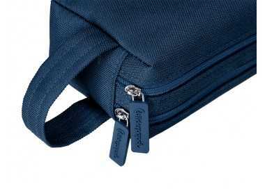 Estuche portatodo liderpapel classic rectangular con asa 2 cremalleras 210 x80mm azul marino