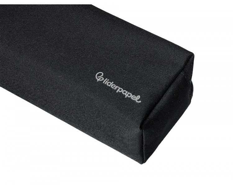 Estuche portatodo liderpapel classic rectangular con asa 2 cremalleras 210 x80mm negro