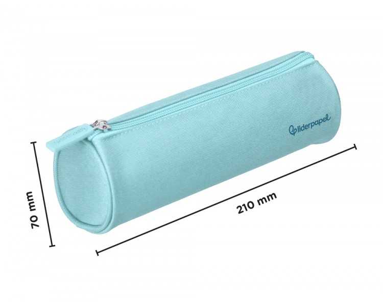 Estuche portatodo liderpapel classic cilindrico ancho 210x70mm azul celeste
