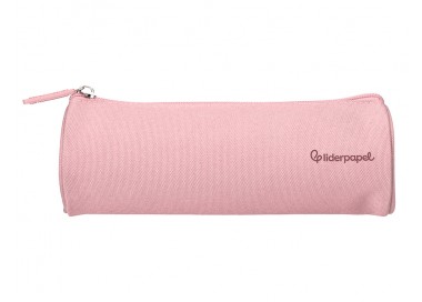 Estuche portatodo liderpapel classic cilindrico ancho 210x70mm rosa