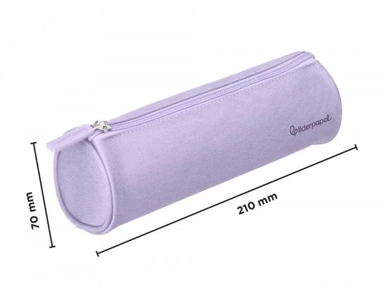 Estuche portatodo liderpapel classic cilindrico ancho 210x70mm lila