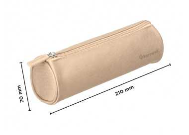 Estuche portatodo liderpapel classic cilindrico ancho 210x70mm crema