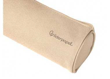 Estuche portatodo liderpapel classic cilindrico ancho 210x70mm crema