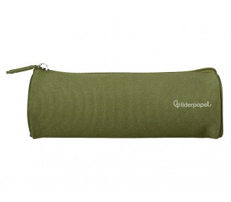 Estuche portatodo liderpapel classic cilindrico ancho 210x70mm verde militar