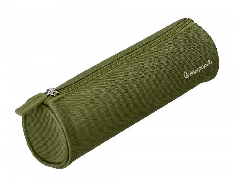 Estuche portatodo liderpapel classic cilindrico ancho 210x70mm verde militar
