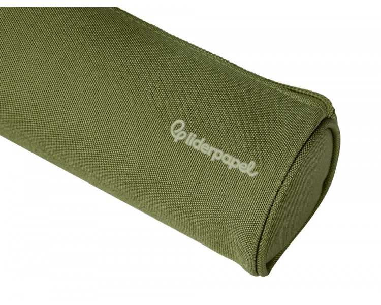 Estuche portatodo liderpapel classic cilindrico ancho 210x70mm verde militar