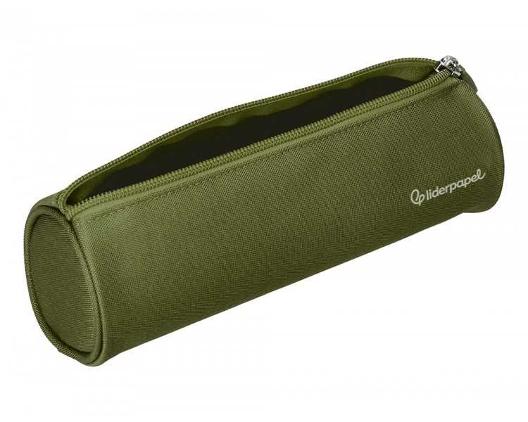 Estuche portatodo liderpapel classic cilindrico ancho 210x70mm verde militar