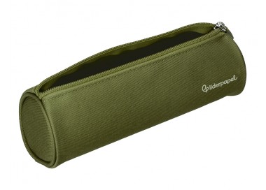 Estuche portatodo liderpapel classic cilindrico ancho 210x70mm verde militar