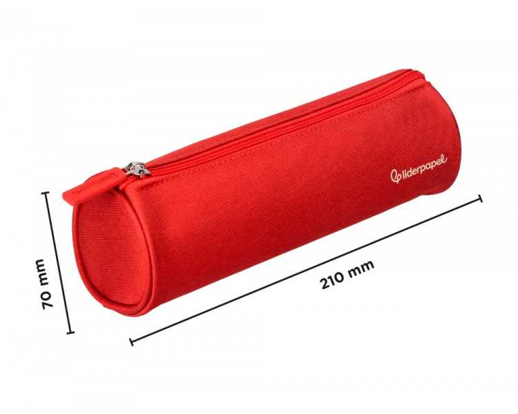 Estuche portatodo liderpapel classic cilindrico ancho 210x70mm rojo