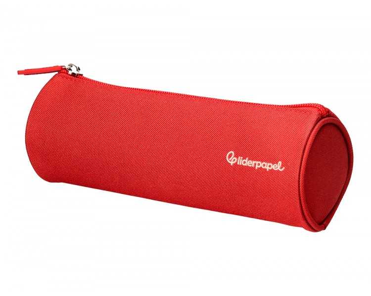 Estuche portatodo liderpapel classic cilindrico ancho 210x70mm rojo