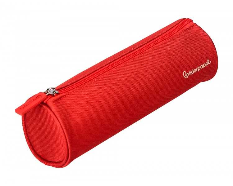 Estuche portatodo liderpapel classic cilindrico ancho 210x70mm rojo