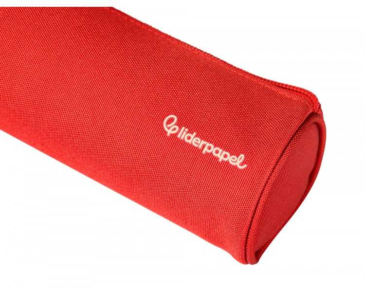 Estuche portatodo liderpapel classic cilindrico ancho 210x70mm rojo