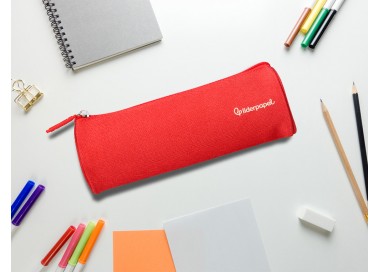 Estuche portatodo liderpapel classic cilindrico ancho 210x70mm rojo