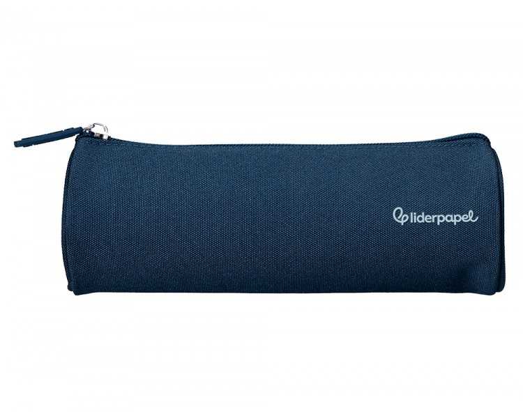 Estuche portatodo liderpapel classic cilindrico ancho 210x70mm azul marino