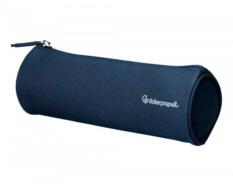 Estuche portatodo liderpapel classic cilindrico ancho 210x70mm azul marino