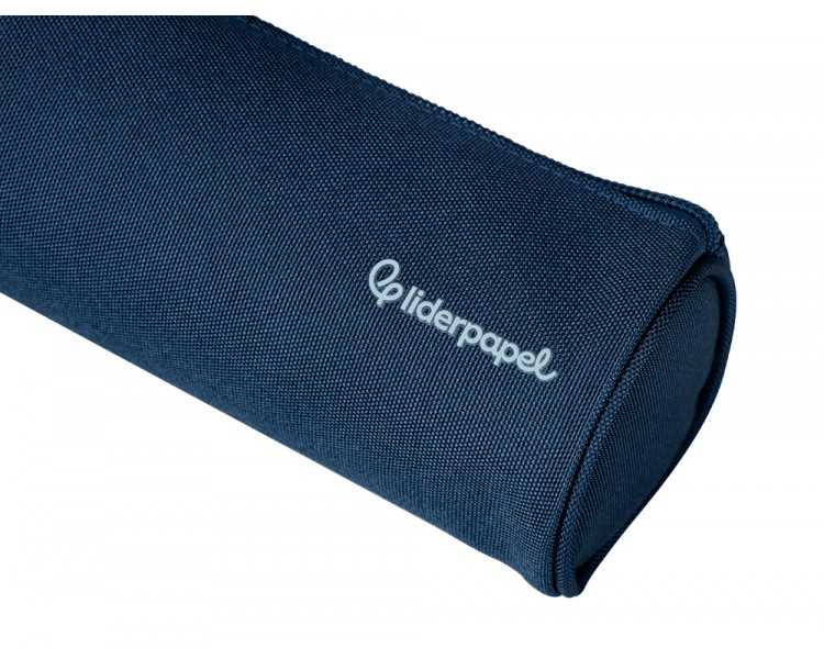 Estuche portatodo liderpapel classic cilindrico ancho 210x70mm azul marino