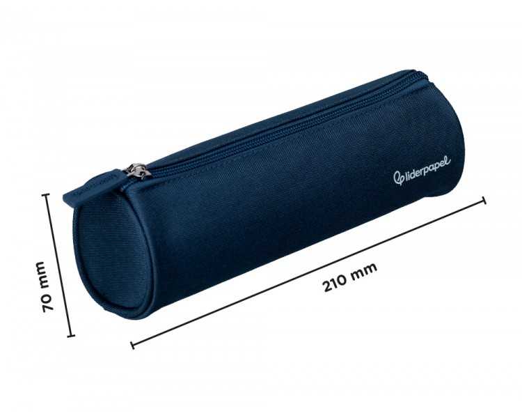 Estuche portatodo liderpapel classic cilindrico ancho 210x70mm azul marino