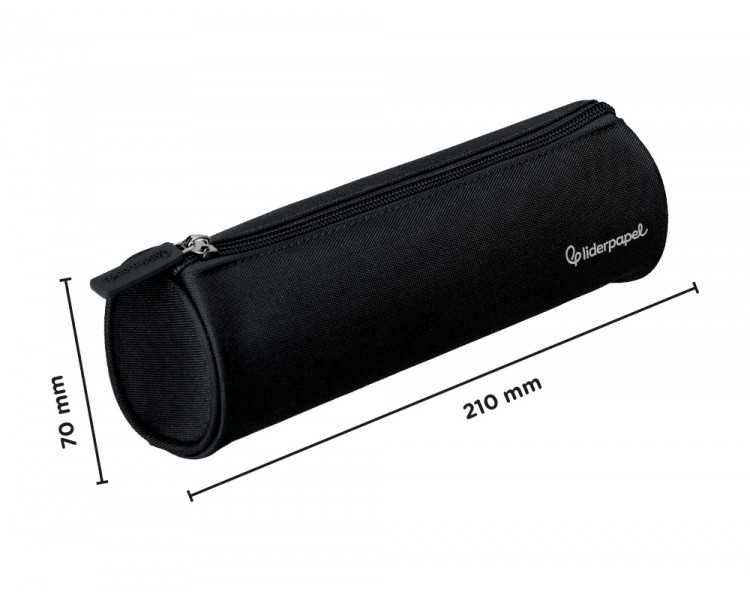 Estuche portatodo liderpapel classic cilindrico ancho 210x70mm negro
