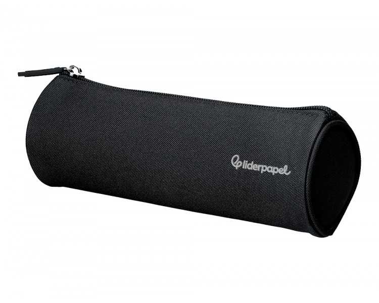 Estuche portatodo liderpapel classic cilindrico ancho 210x70mm negro