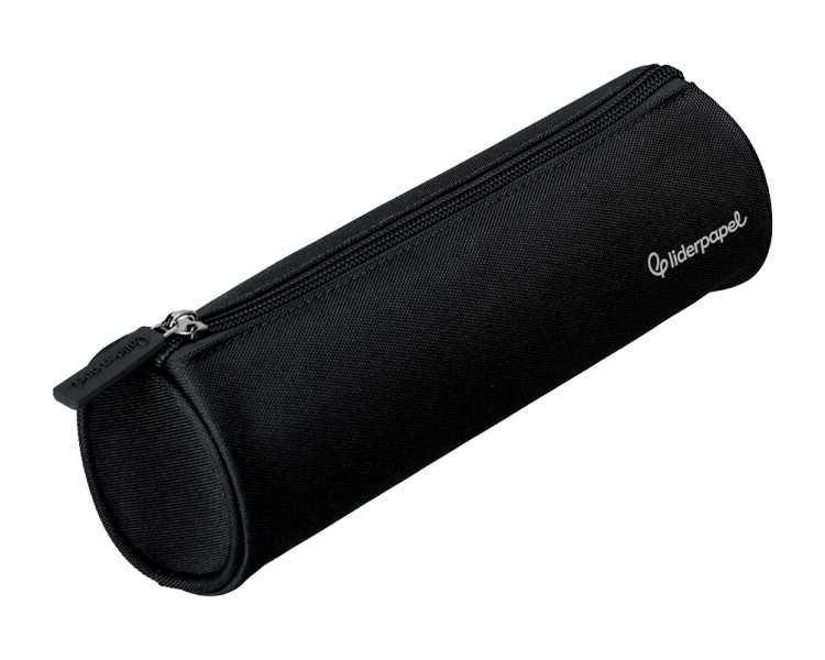 Estuche portatodo liderpapel classic cilindrico ancho 210x70mm negro