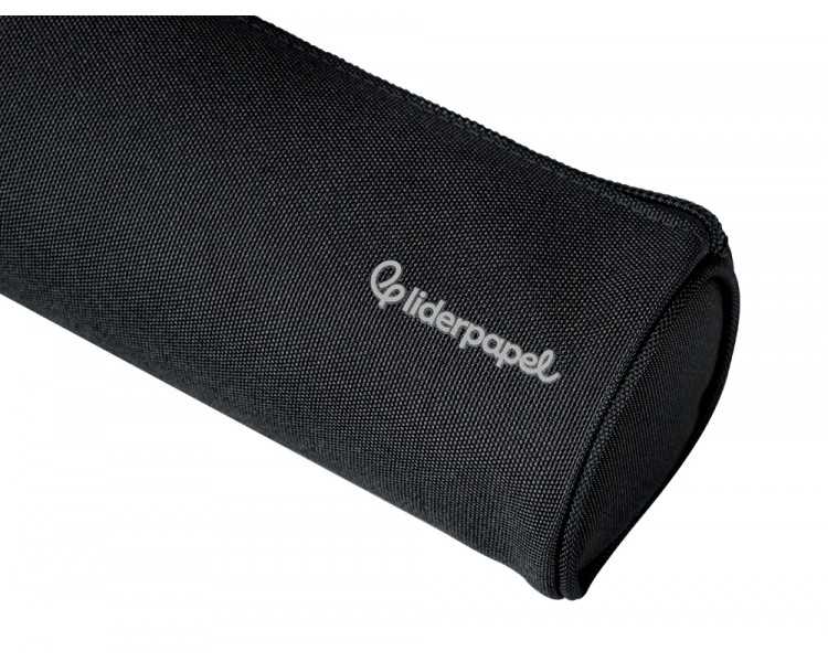 Estuche portatodo liderpapel classic cilindrico ancho 210x70mm negro
