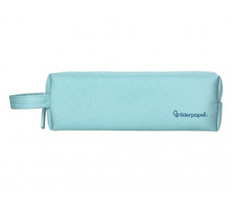 Estuche portatodo liderpapel classic rectangular con asa 210x70mm azul celeste