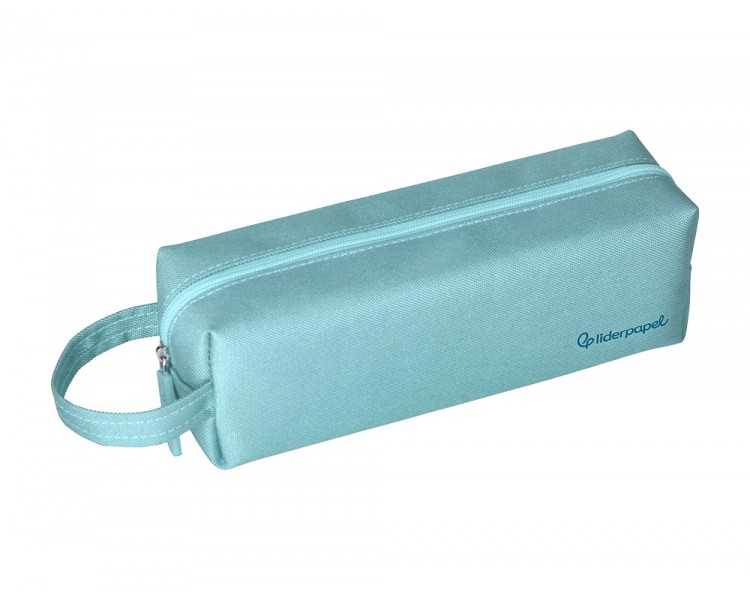 Estuche portatodo liderpapel classic rectangular con asa 210x70mm azul celeste