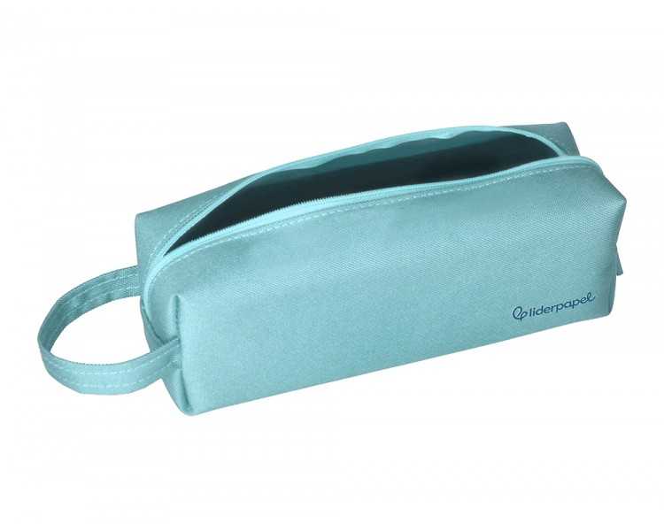 Estuche portatodo liderpapel classic rectangular con asa 210x70mm azul celeste