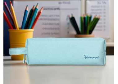 Estuche portatodo liderpapel classic rectangular con asa 210x70mm azul celeste