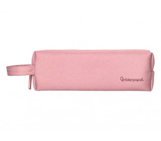 Estuche portatodo liderpapel classic rectangular con asa 210x70mm rosa