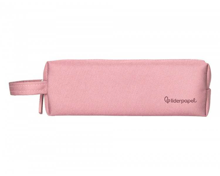 Estuche portatodo liderpapel classic rectangular con asa 210x70mm rosa