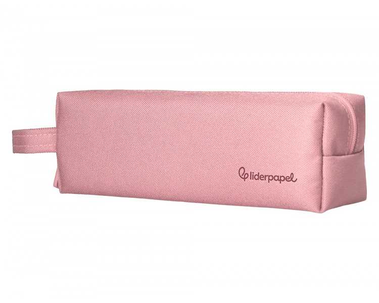 Estuche portatodo liderpapel classic rectangular con asa 210x70mm rosa