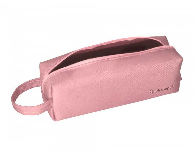 Estuche portatodo liderpapel classic rectangular con asa 210x70mm rosa