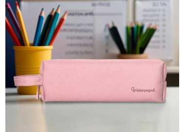 Estuche portatodo liderpapel classic rectangular con asa 210x70mm rosa Estuche portatodo liderpapel classic rectangular con asa 210x70mm rosa